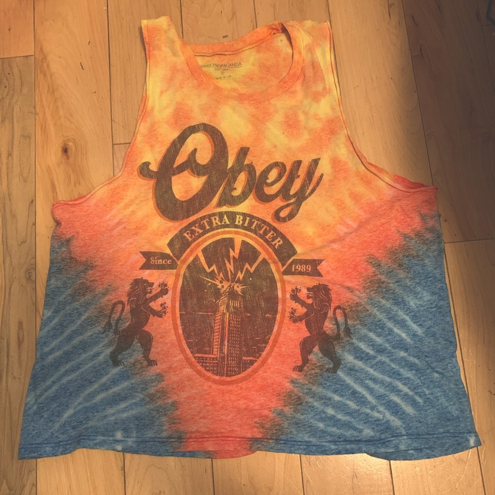 Women’s obey tie dye tank top